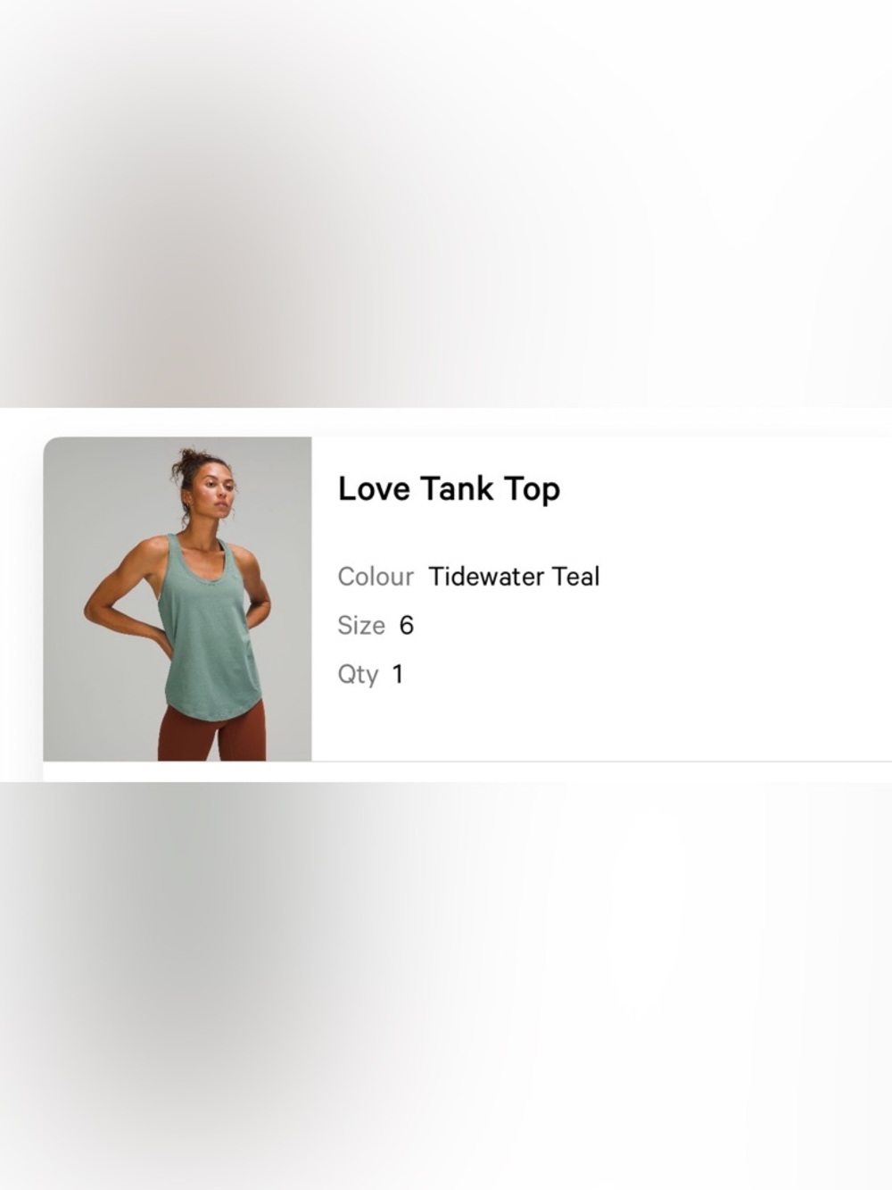 Lululemon Love Tank Top in Tidewater Teal size 6